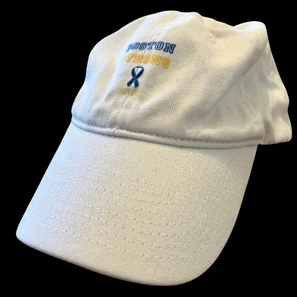 White Boston Strong Baseball Hat | Velcro Back, One Size Fits Most π§’πͺ - Picture 7 of 7